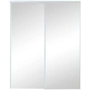   in. Steel Silver Sliding Mirror Bypass Door 340004 at The Home Depot
