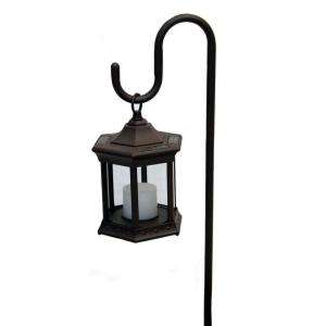 Solar Lantern with Clear Glass and Shepherds Hook SL SHCG at The Home 