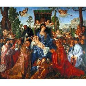 Kunstdruck Das Rosenkranzfest (A. Dürer)   Leinwand mit Keilrahmen 