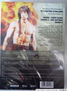 Rambo Trilogy 1 + 2 + 3   Triologie   UNCUT   3 DVD   OVP   FSK 18 