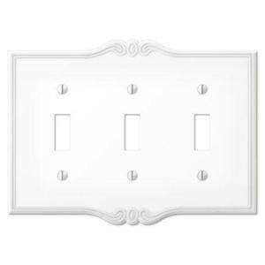   Charelston 3 Gang White Toggle Wall Plate 6PCW103 at The Home Depot