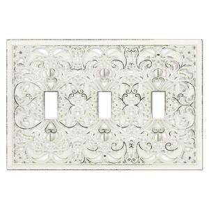   Gang Arabesque White Toggle Wall Plate 9DCW103 at The Home Depot