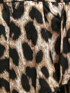   Black Leopard Print Sweetheart Asymmetrical Ruffled Peplum Dress SMALL