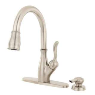 Leland Single Handle Pull Down Sprayer Kitchen Faucet in Stainless 