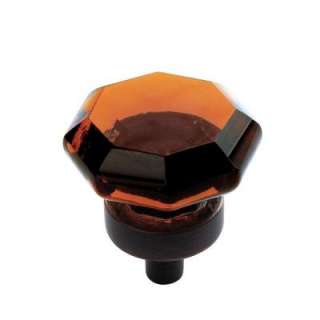 Amerock1 in. Amber Glass Knob with Orb Base   Amber Glass / Oil Rubbed 