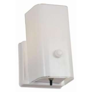 Design House 1 light White with White Glass Wall Sconce and Switch 