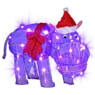 24 In. LED 30 Light Ice Sculpture Hippo 5561214  