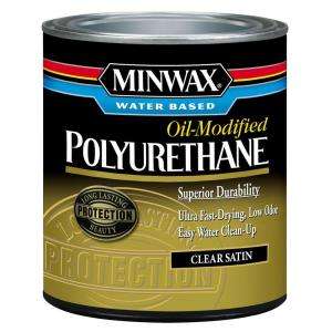 Minwax 8 oz. Clear Satin Water Based Oil Modified Polyurethane 23025 