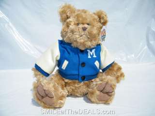 This classic teddy bear has real leather paws and superb workmanship.