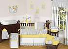 cheap modern grey yellow white unisex baby bedding crib set