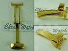 16mm SS 18K GOLD WATCH BAND CLASP DEPLOYMENT BUCKLE 16 mm