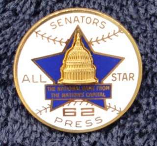 1962 All Star Game Balfour Press Pin   SENATORS  