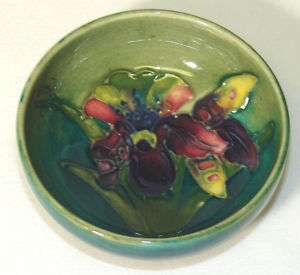 Vintage MOORCROFT Pottery ORCHID Nut Dish/Small Bowl  