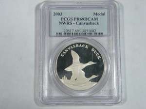   National Wildlife Refuge System Canvasback Duck Coin PCGS PR69DCAM