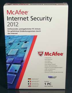 McAfee Internet Security 2012 Vollversion 1 PC Box NEU  