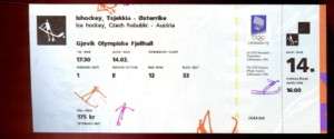 1994 Olympics Hockey Ticket Czech Republic vs Austria  