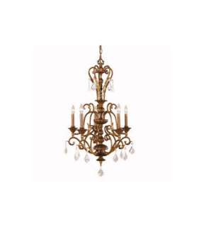 KICHLER LINCOLN BRONZE AND CRYSTAL 5 LIGHT CHANDELIER