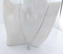   18K White Gold Diamond Pendant Necklace 0.72 Ctw Fine Estate Jewelry