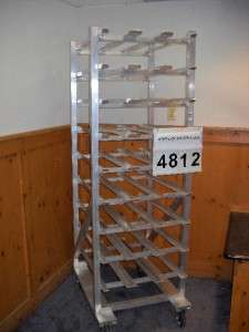 Tall Upright Aluminum Can Storage Rack on Casters  