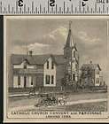VIEW of Catholic Church / Convent in Lansing, Iowa; Authentic 1875 