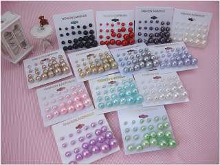 wholesale lot of color faux pearl stud earrings studs  