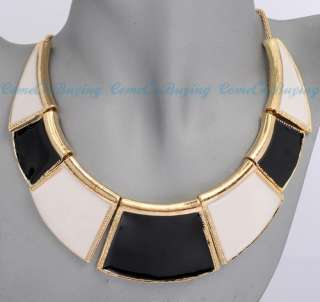 Fashion Golden Chain Black & White 2 Colors Oil Drop trapezoid Pendant 