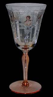 Morgantown RARE Queen Louise Water Goblet /Pink Stem  
