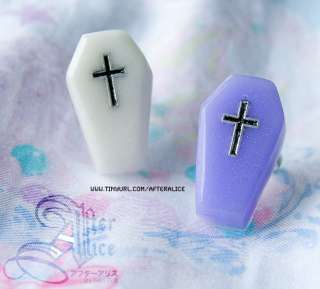 Gothic Punk Emo Coffin Rings Custom Color Handmade  