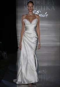   Badgley Mischka Elise Silk Sleeveless Bridal Wedding Dress Gown NEW