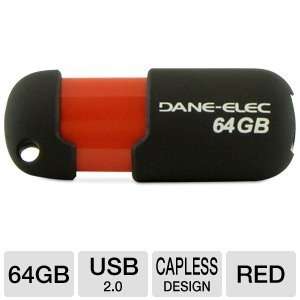 DANE ELECTRONICS Dane 64 GB USB Flash Drives, Black/Red (DA Z64GCAN6 R 