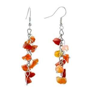  Deep Red Chip Stone Earrings Chipstone Pugster Jewelry