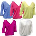 BHS Womens V Neck Soft Knit Jumper 3/4 Sleeve Knitted Top   8 10 12 14 