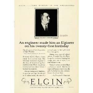  1925 Ad Elgin Walter P. Chrysler Jewerly National Watch Co 