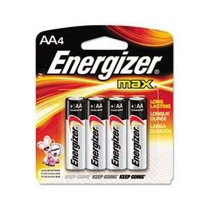  Energizer® EVE E91BP4 MAX ALKALINE BATTERIES, AA, 4 