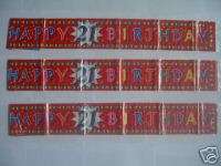 BANNERS (Printed) Happy 21st Birthday (Red) AA  