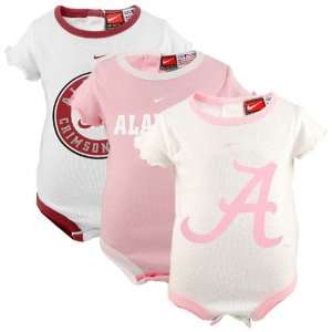 Nike Alabama Crimson Tide Newborn Pink White 3 Pack 