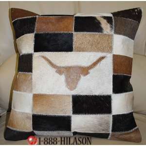   Leather Hair On Patchwork Cushion Pillow Cover