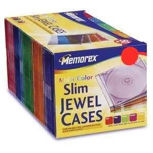  Memorex 40 pack Slim CD Jewel Case (5mm)  Assorted Colors 