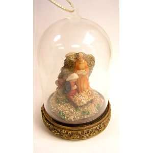  Victorian Angel Nativity Globe Glass Christmas Ornament 