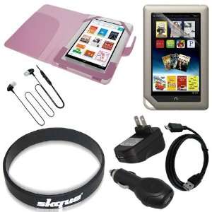  Premium Pink Leather Cover + lcd Screen Protector + USB 