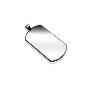  Spikes 316L Stainless Steel Small Plain Dog Tag Pendant 