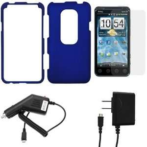  Rubberized Snap on Hard Cover Case+Car Charger+Home Travel Charger 