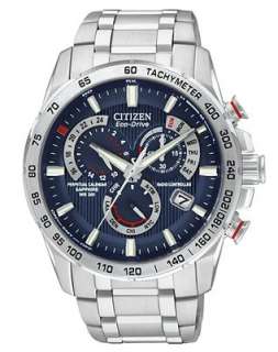 Citizen Watch, Mens Chronograph Eco Drive Eli Manning Stainless Steel 