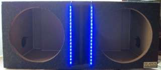 12 Bassrockers Dual Subwoofer LED Box Enclosure Vented  