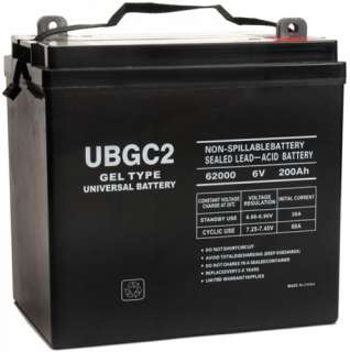 UB GC2 Golf Cart Gel   AGM Battery   Sealed Lead Acid   6 Volt   200 