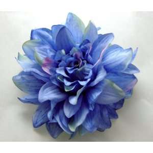   Sky Blue Dahlia Flower Hair Clip and Pin Back Brooch, Limited.: Beauty