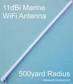 WiFi antenna Marine grade with mount BRAND NEW USA MADE 11dBi goes 500 