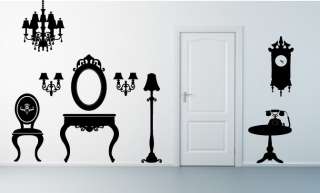 Wall Art Vinyl Decal Antique Set Console Table  