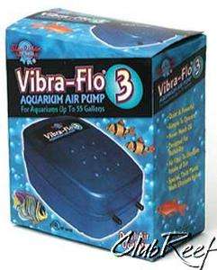 Dual Outlet Aquarium Air Pump up to 55gal Vibra Flo 3  