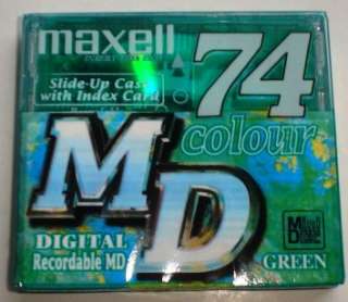 Maxell Colour MD 74min Recordabl Mini Disc Green  